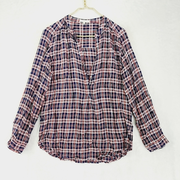 Laju Multicolor Plaid Rayon Long Sleeve Button-Down Shirts 898 - Picture 1 of 7